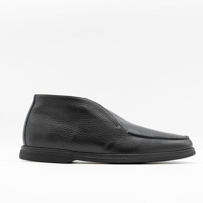 Open walks in grained brown leather. 