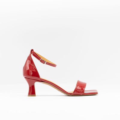 Red patent sandals