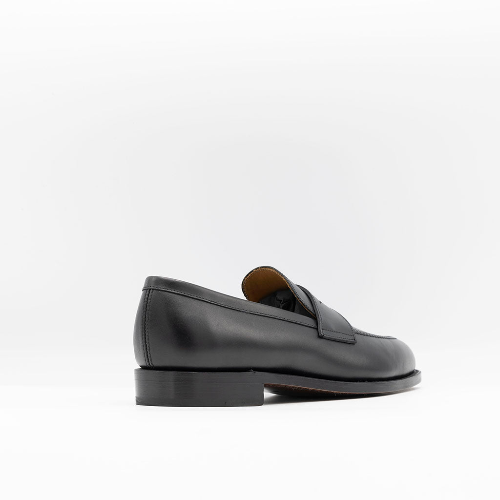 The Penny Loafer in Black Leather