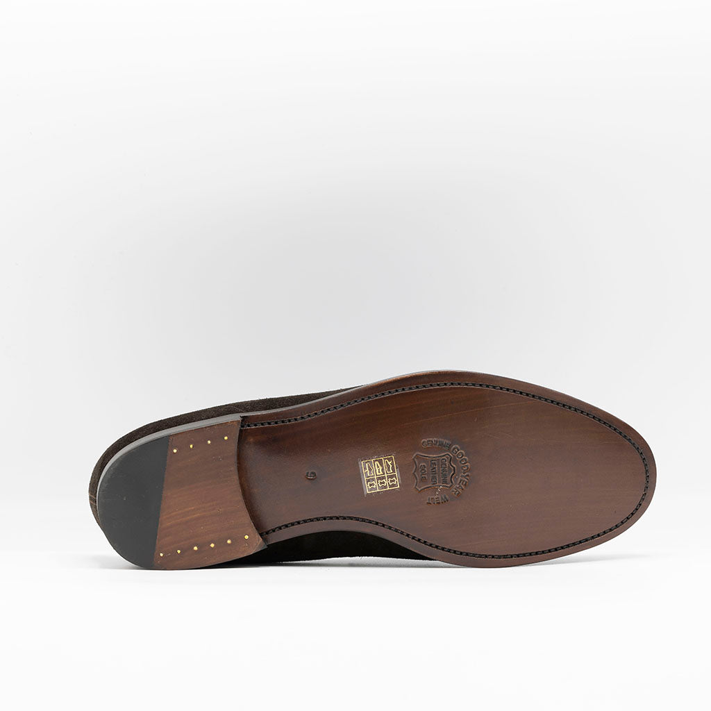 The Penny Loafer in Brown Suede