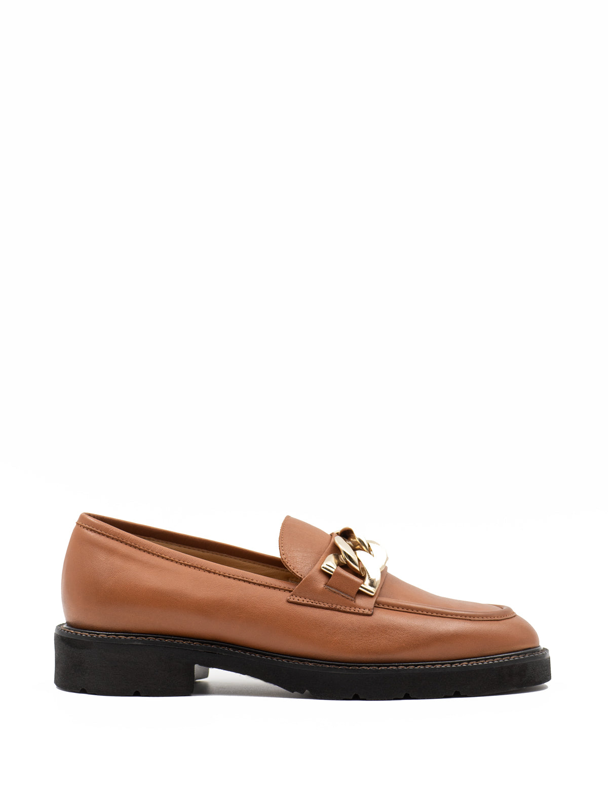 Embellished loafers in brown leather