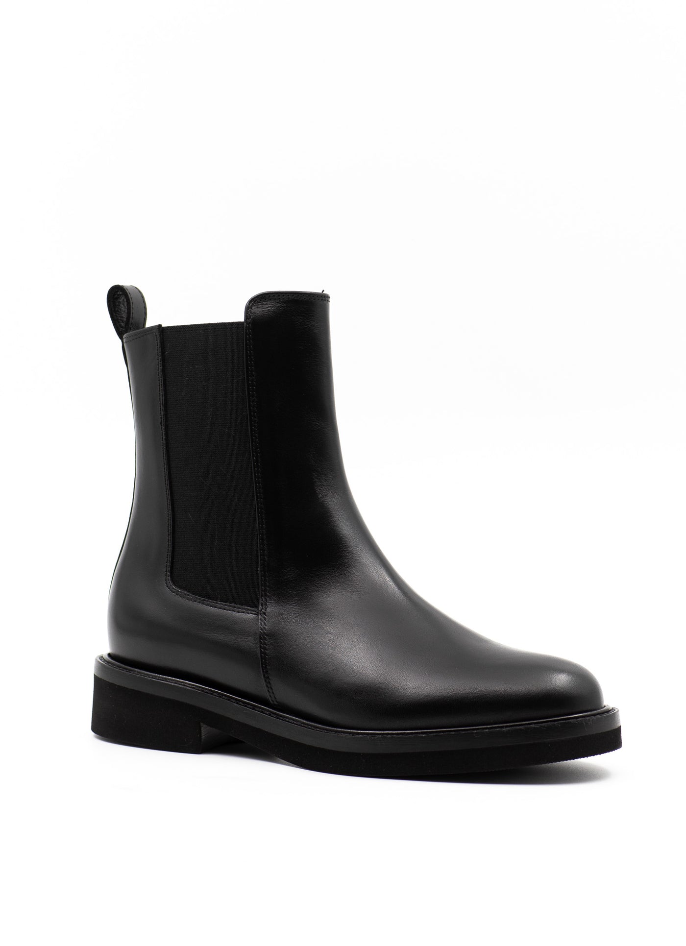 Black Leather Chelsea Boots