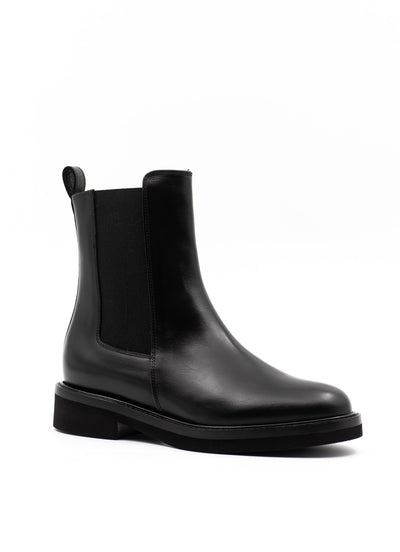 Black Leather Chelsea Boots