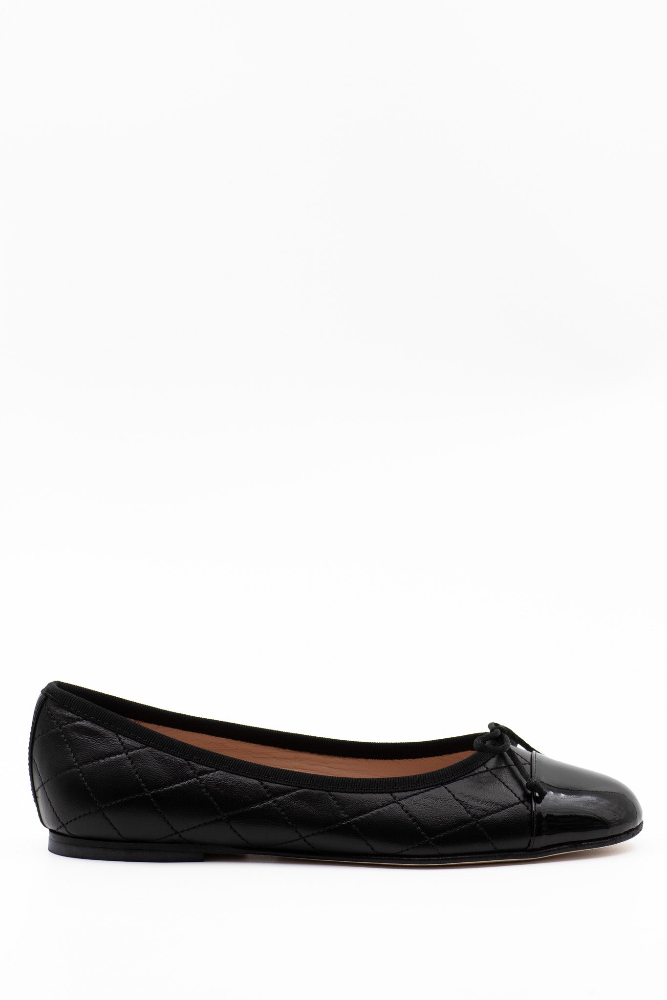 Quilted ballet flats in black leather