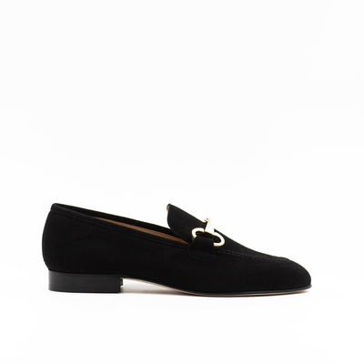 Horsebit loafers in black suede
