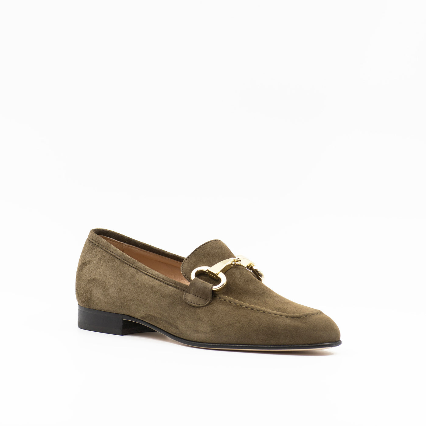 Horsebit Loafer in Green Suede