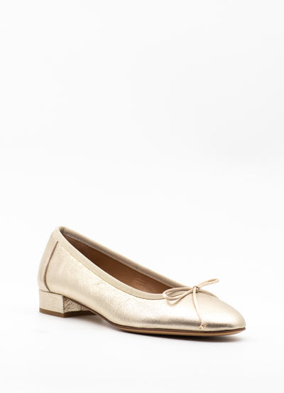 Heeled Scala in Gold Leather