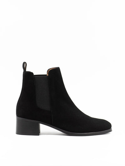 Women's black suede chelsea boots