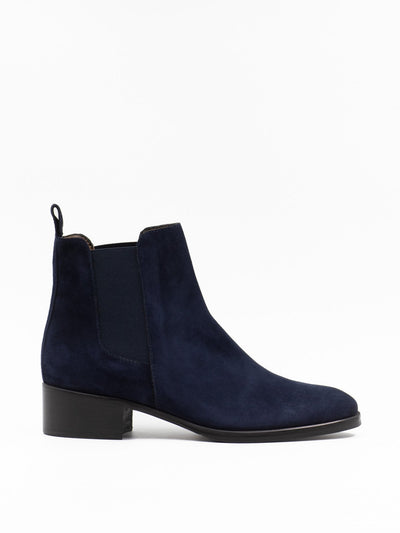 Women's navy suede Chelsea boots