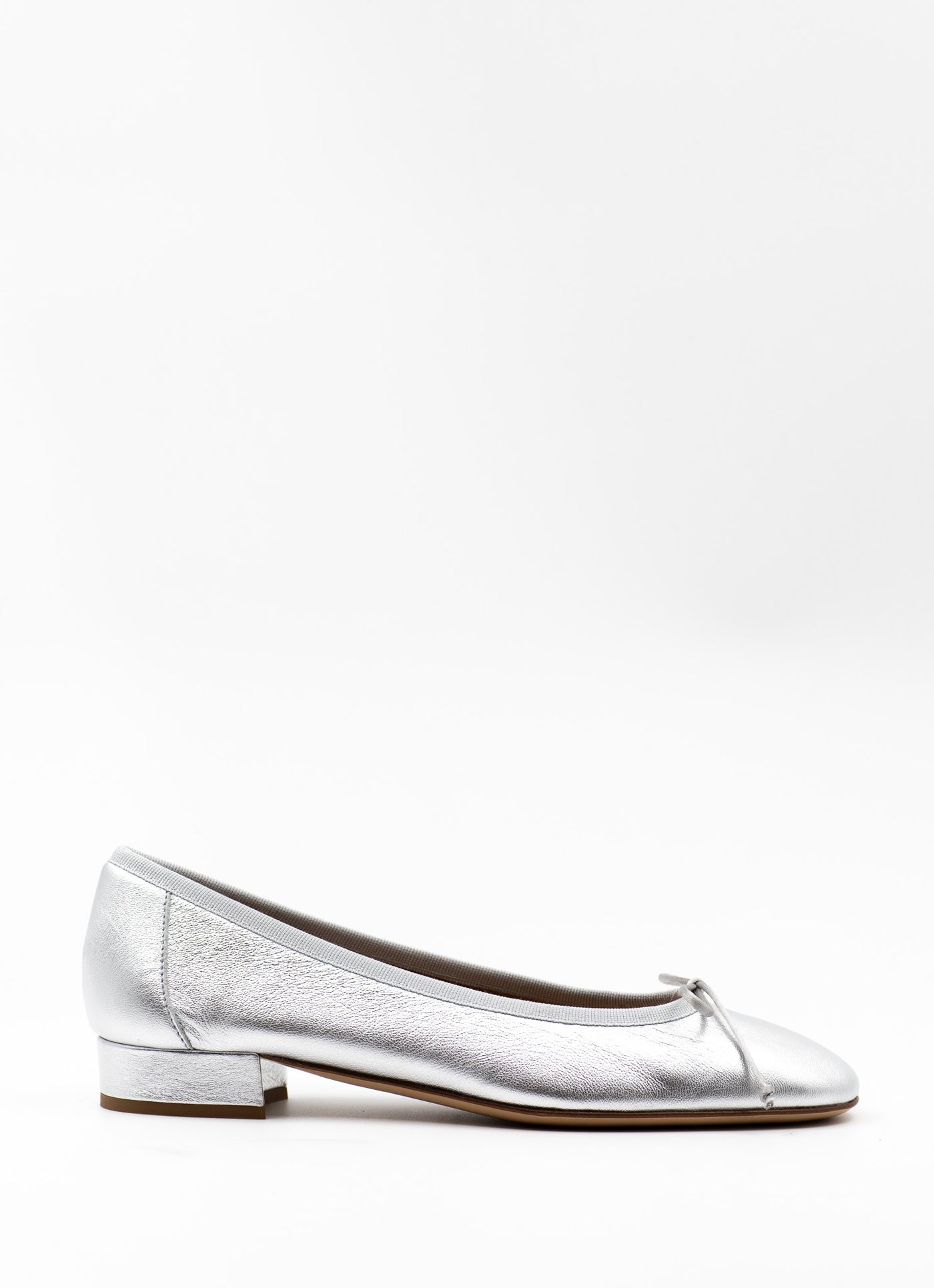 Heeled Scala in Silver Leather