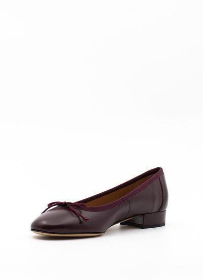 Heeled Scala in Burgundy Leather