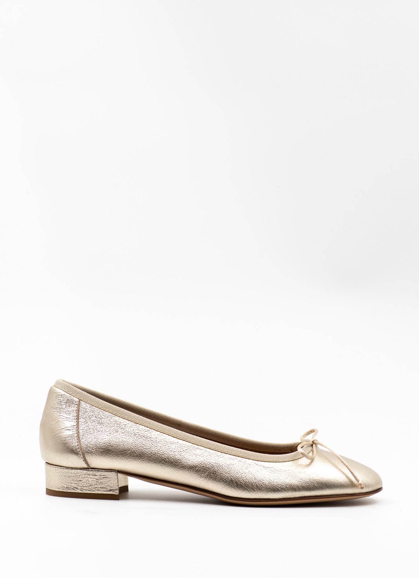 Heeled Scala in Gold Leather