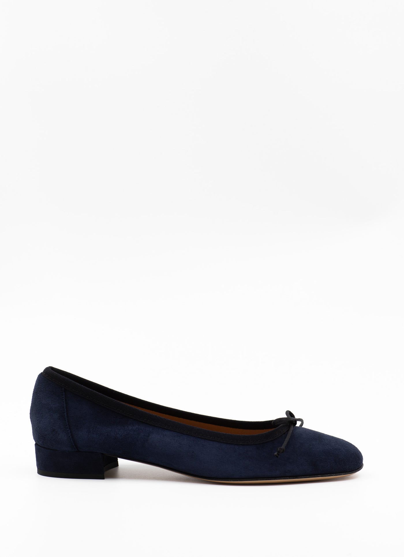 Heeled Scala in navy suede