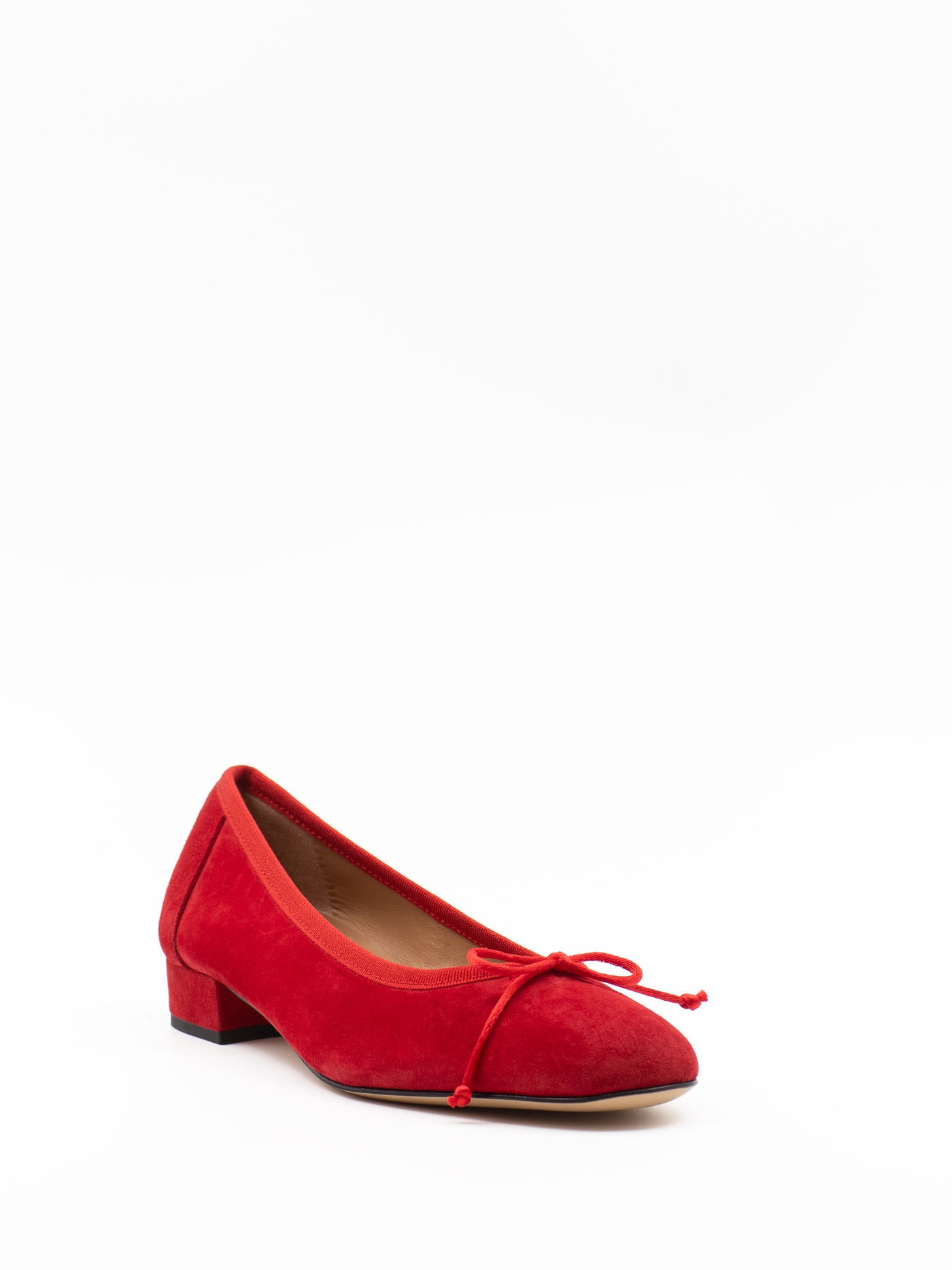 Heeled Scala in red suede