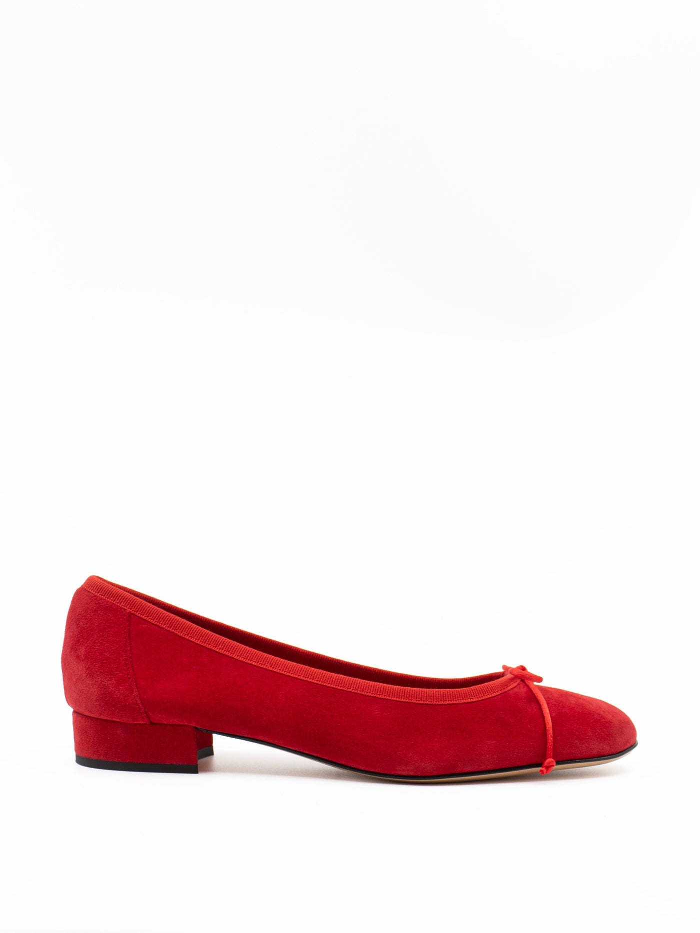 Heeled Scala in red suede
