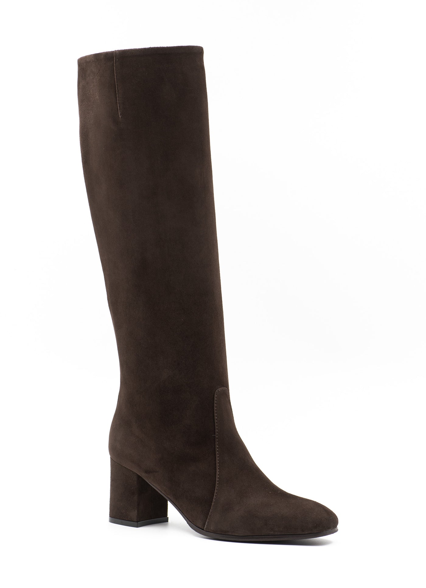 Coffee Suede Knee-High Boots