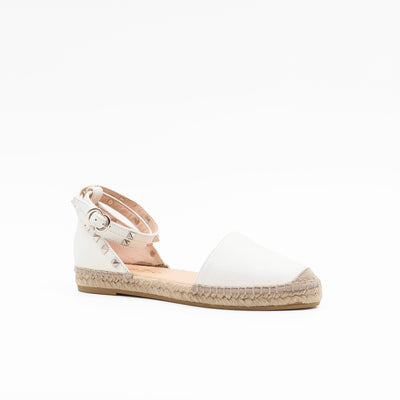 White espadrille with silver studs