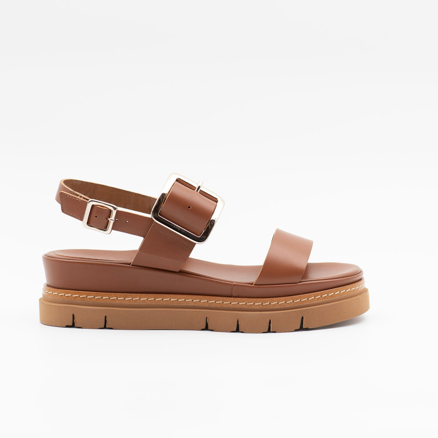 Lightweight Platform Sandals in Brown
