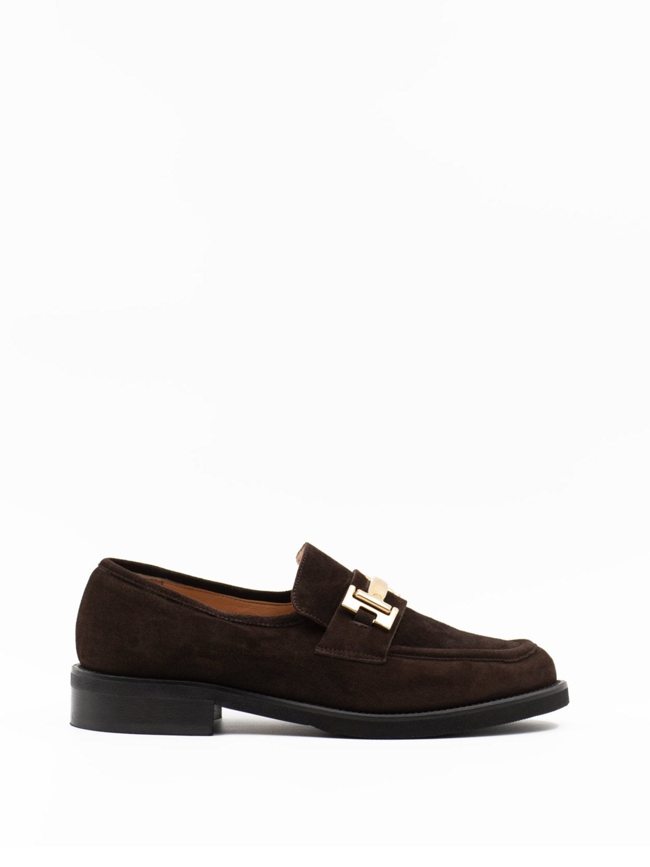 Embellished 20 mm loafers in brown suede