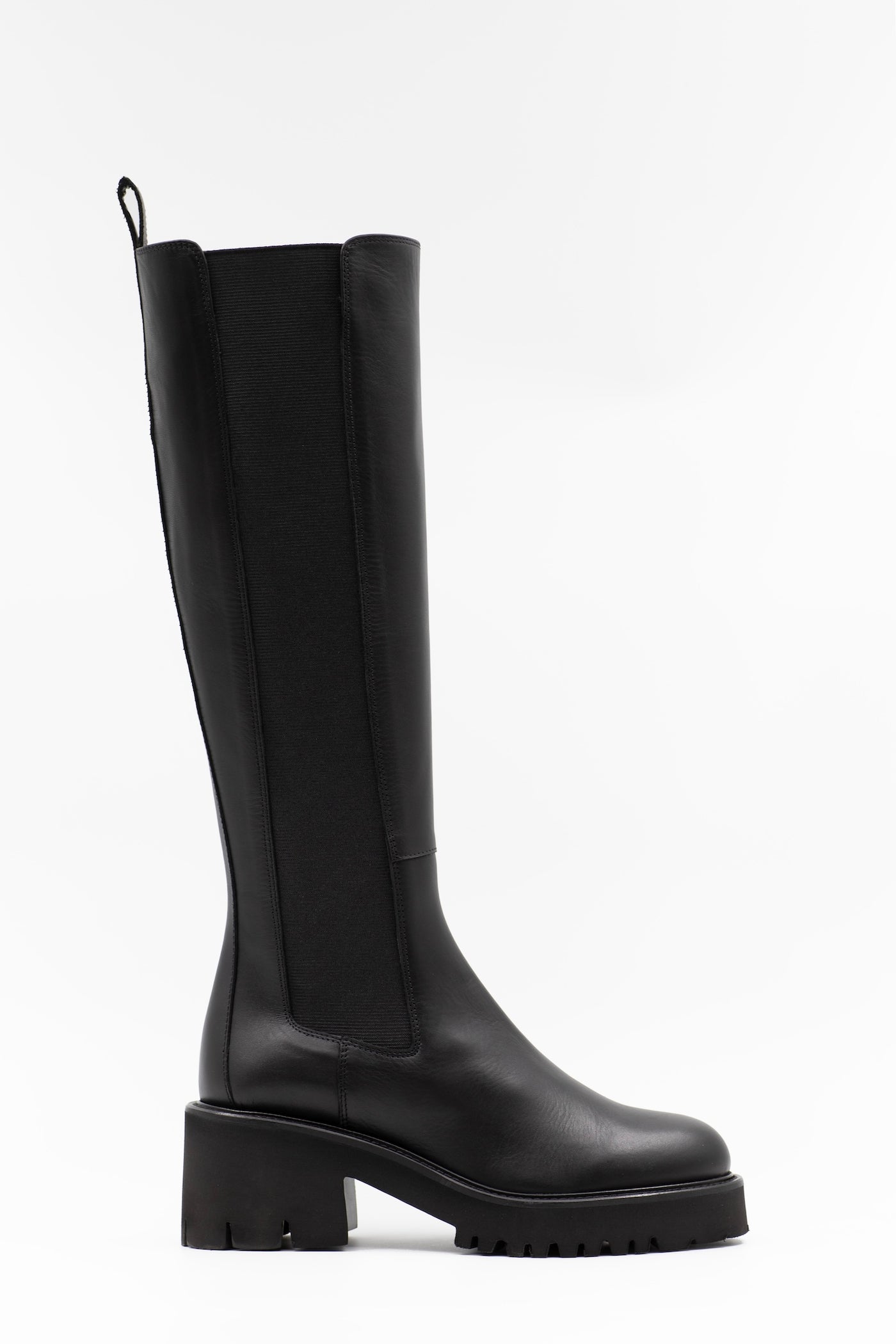 Karin black leather boots