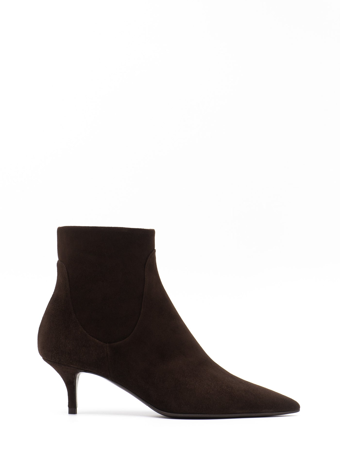 Kitten Heel Ankle Boots in Brown Suede