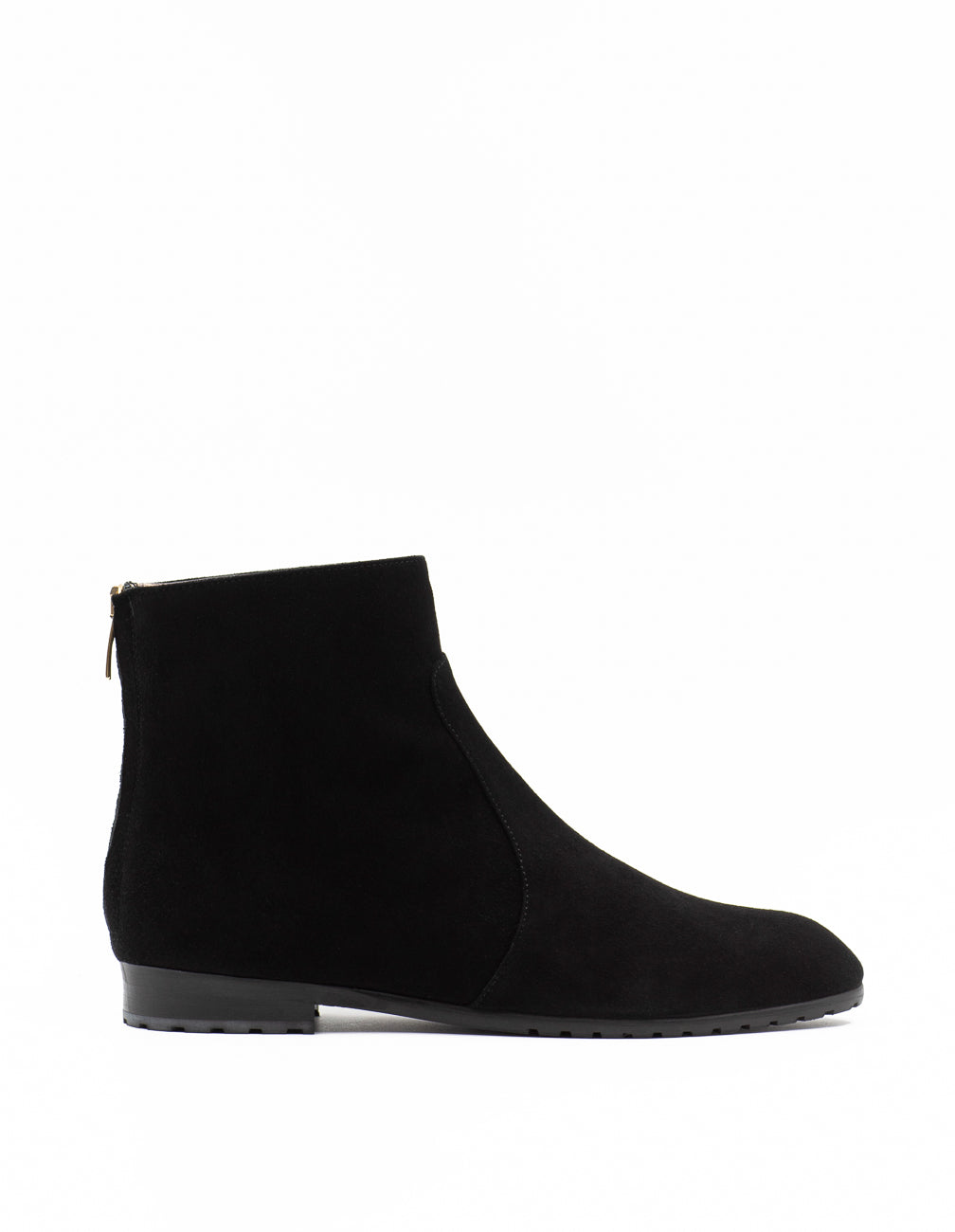 Short ankle boots in black suede leather