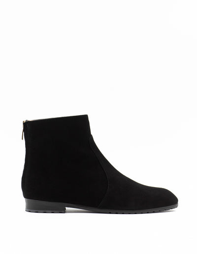 Short ankle boots in black suede leather