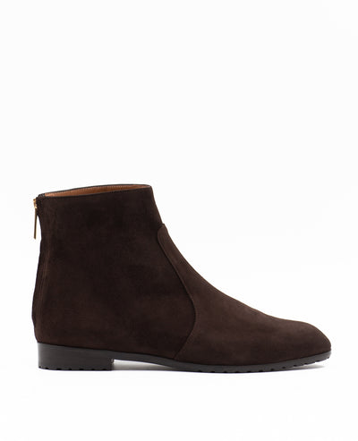 Short ankle boots in brown suede