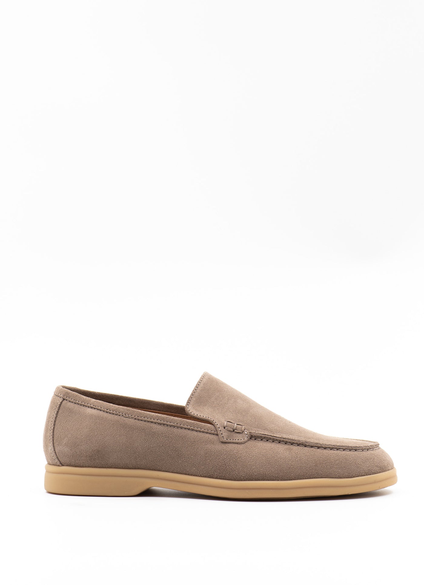 Minimal moccasin in taupe suede