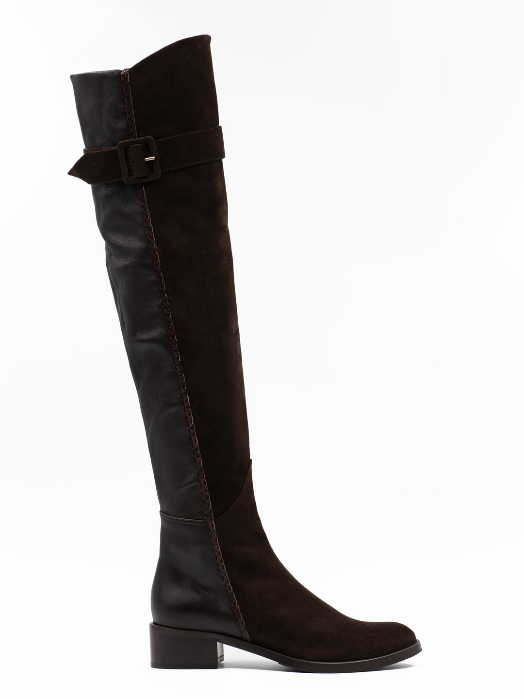 Louisa over-the-knee boots in brown suede