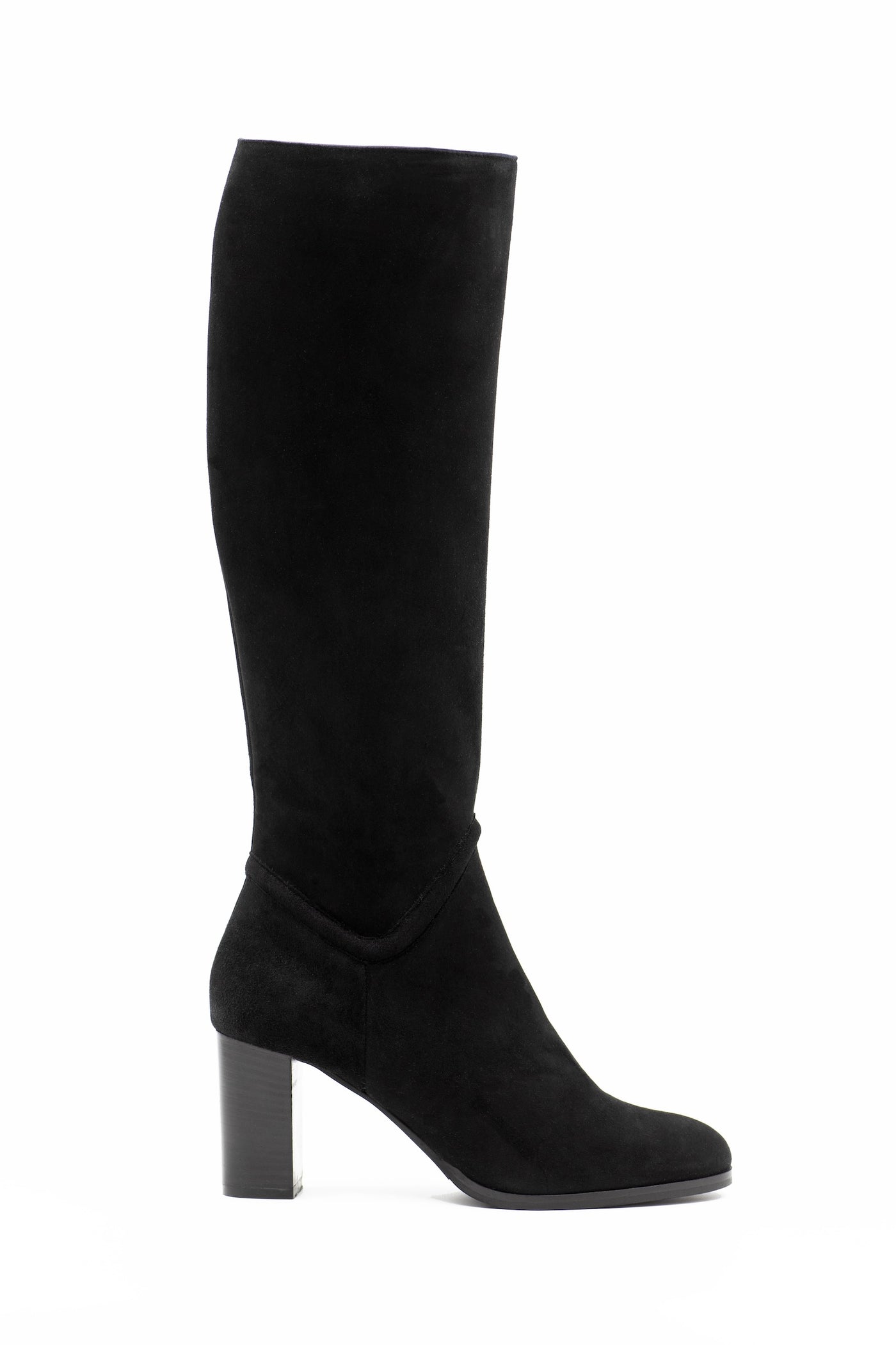 Paula Knee High Boots in Black Suede