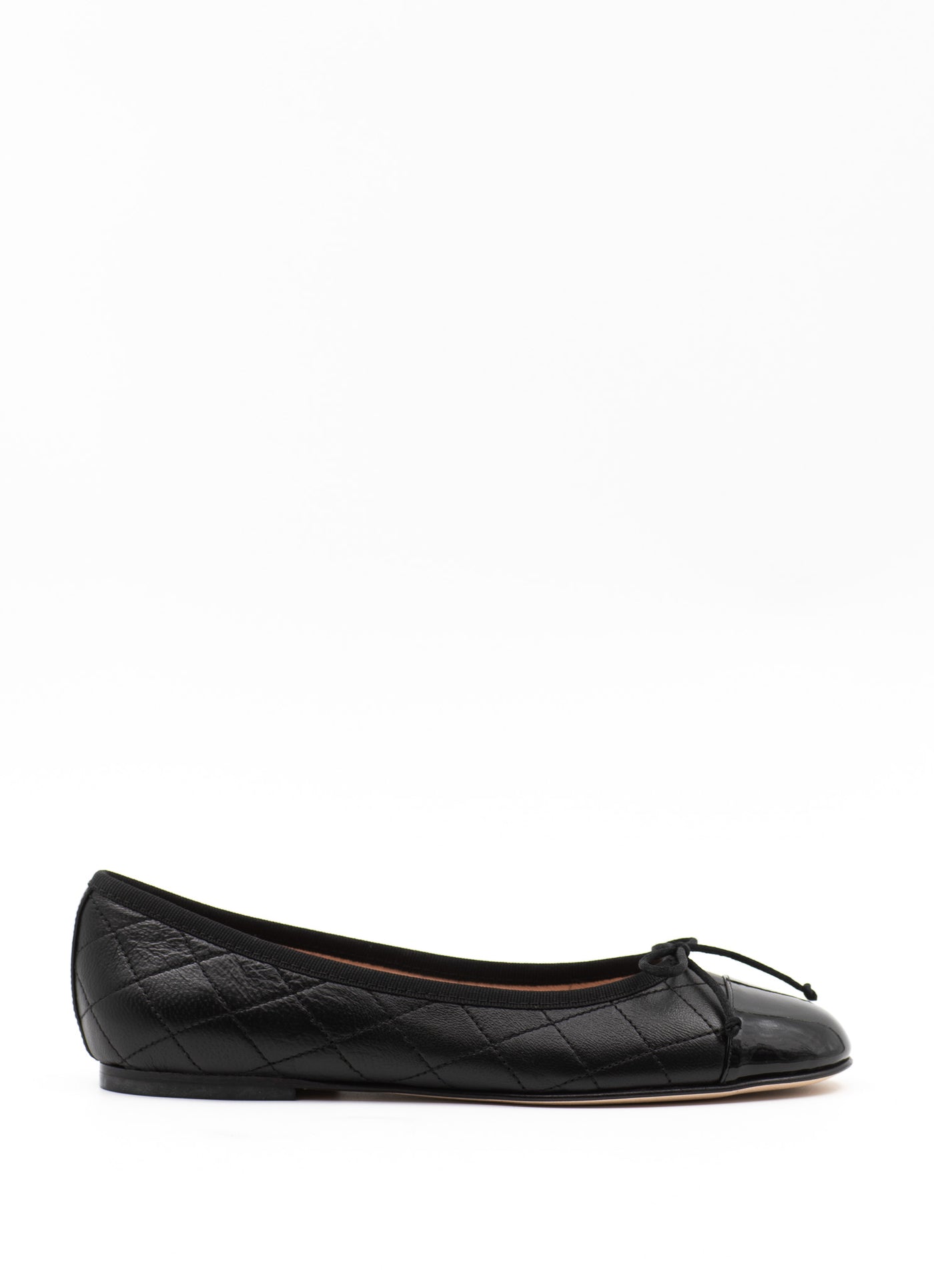 Quilted ballet flats in black leather