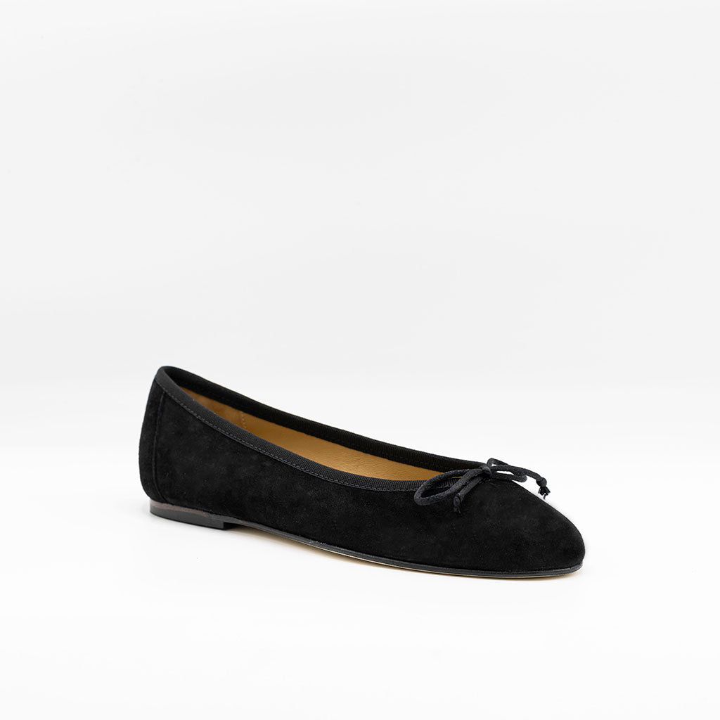 Black suede ballet flats