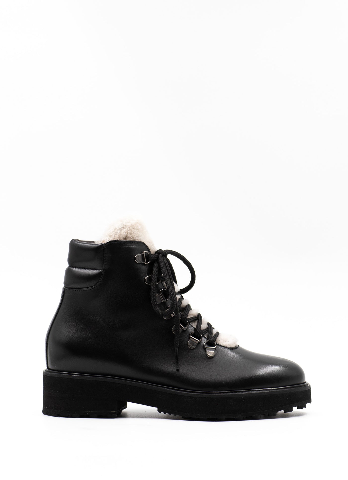 Shearling-Trimmed Ankle Boots