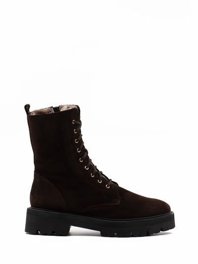 Fur lined combat boots