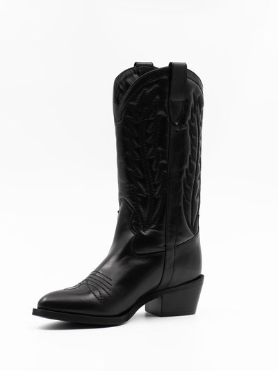 'Siena Cowboy boots' in black leather