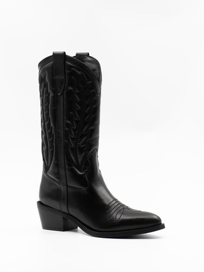 'Siena Cowboy boots' in black leather