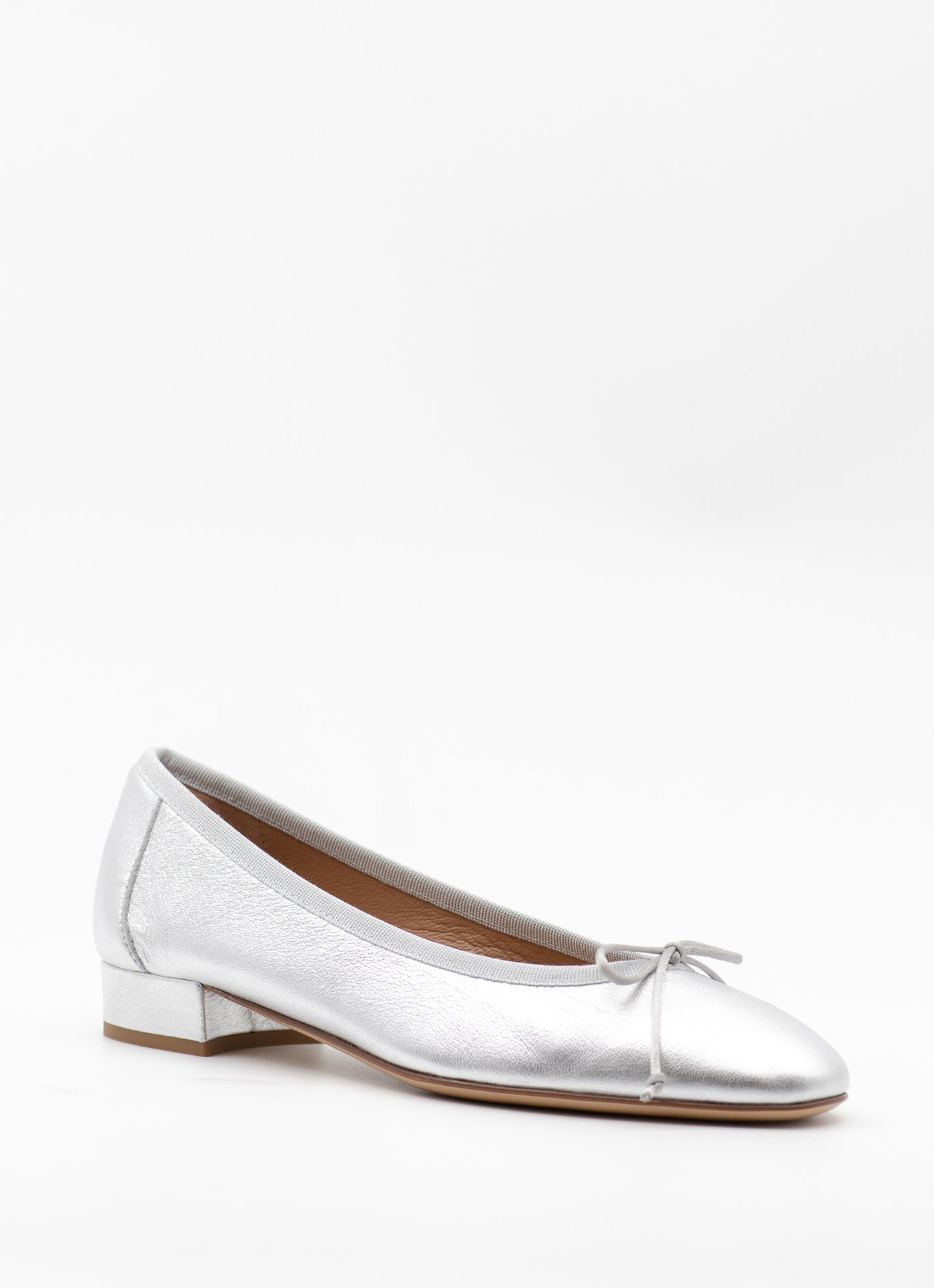 Heeled Scala in Silver Leather