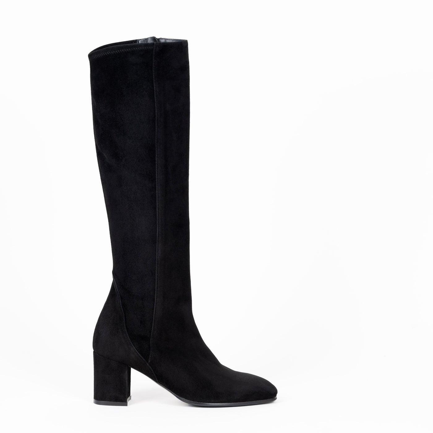 Black Suede Stretch Boots
