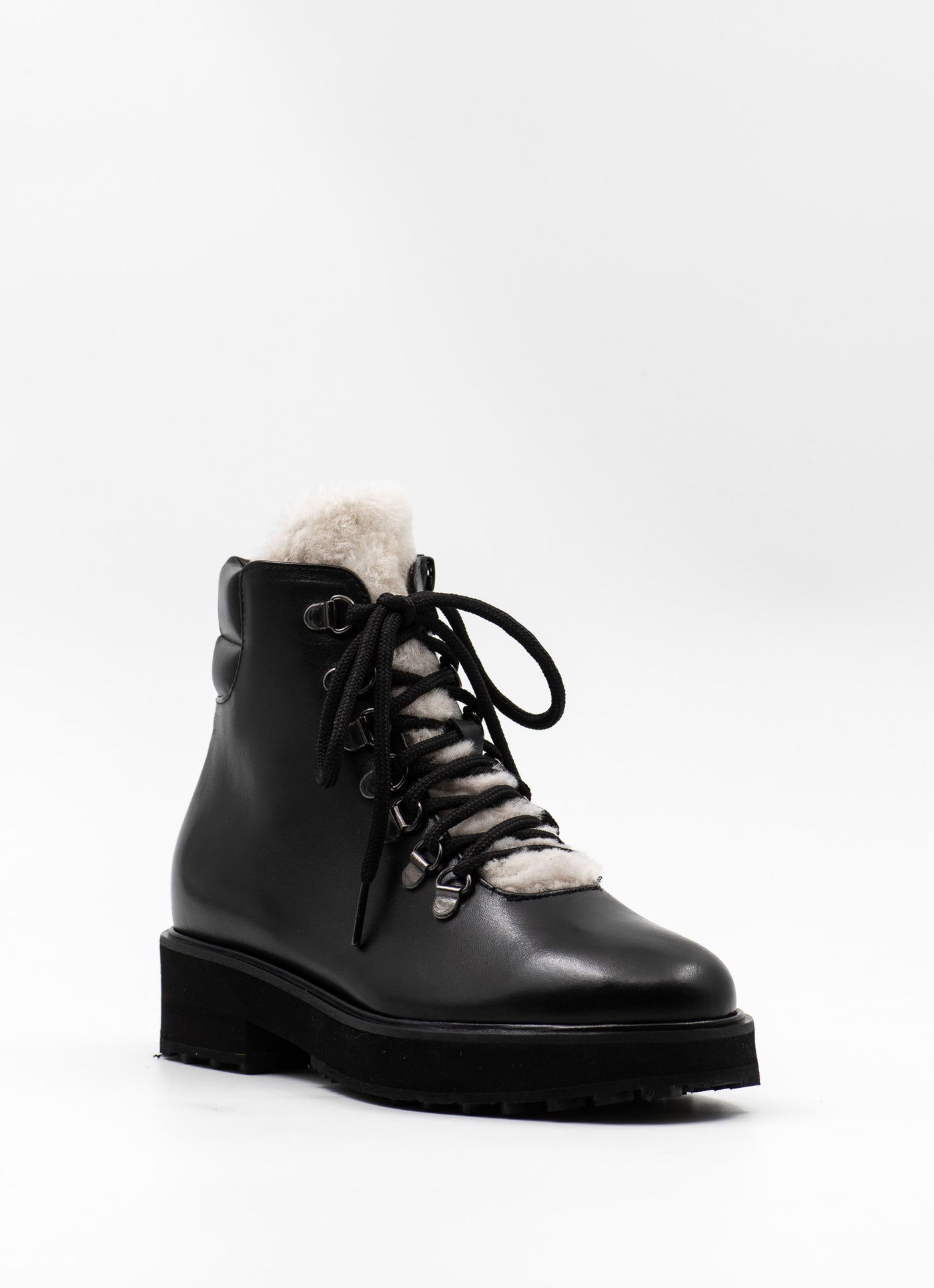 Shearling-Trimmed Ankle Boots
