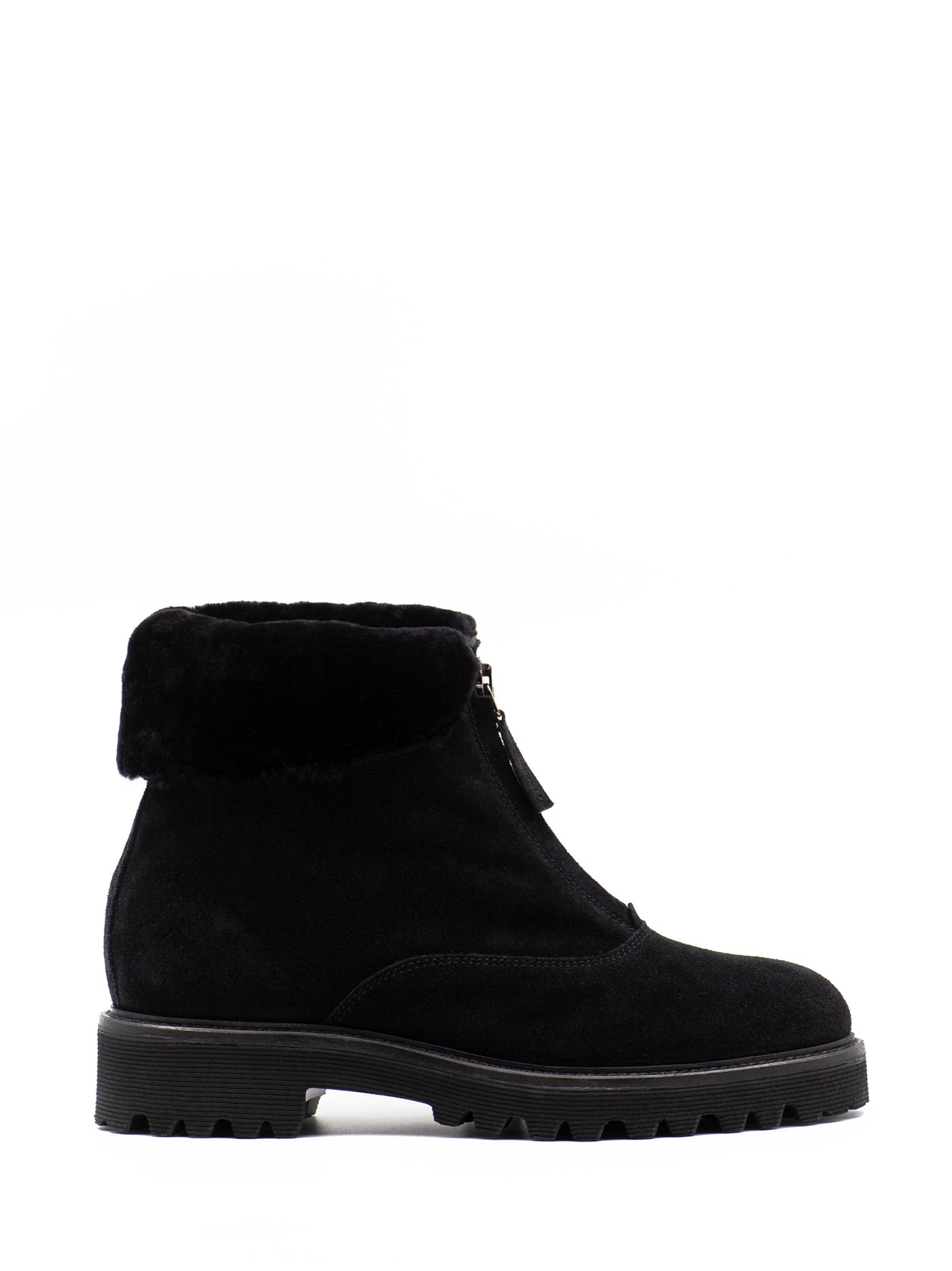 front zip shearling lined boots