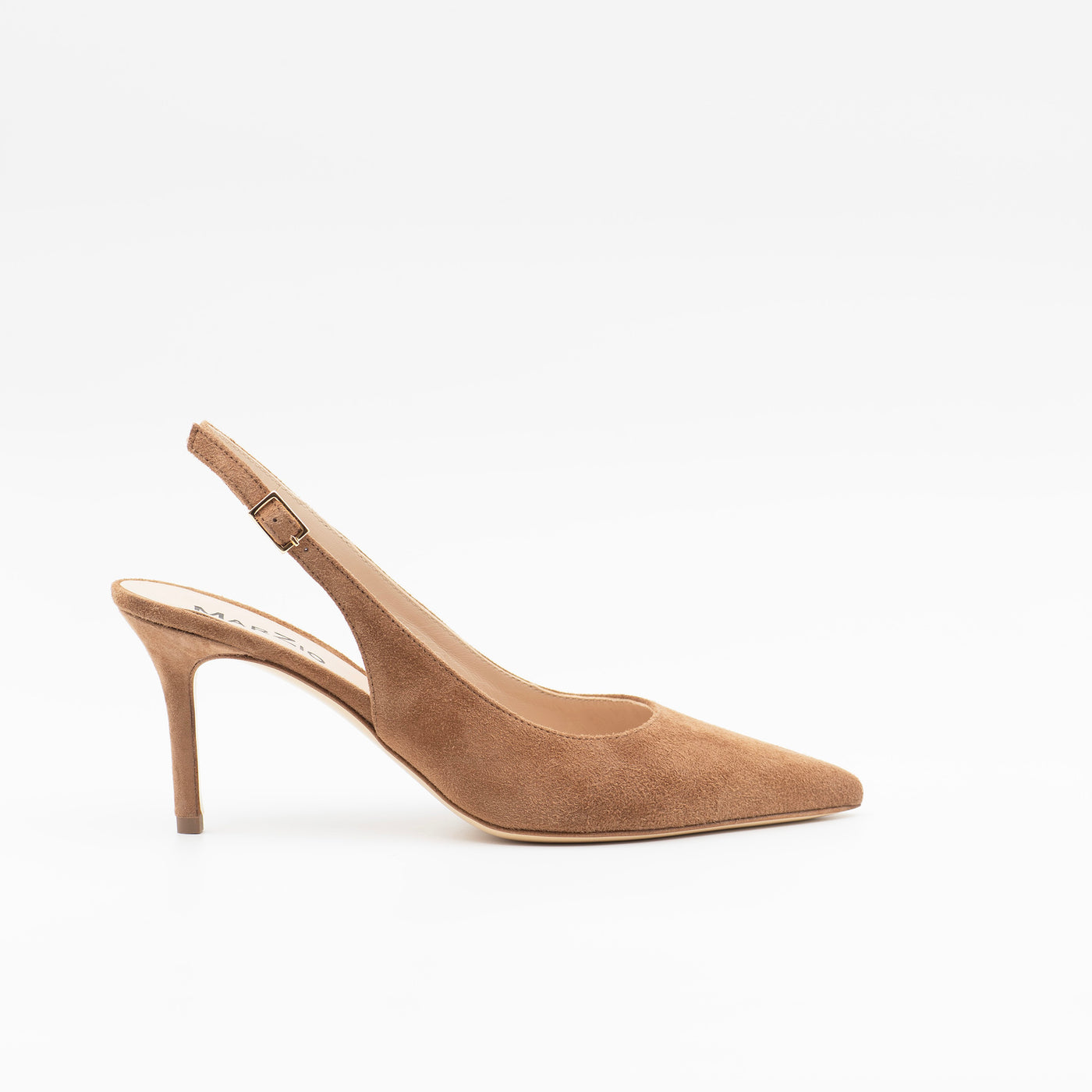 Slingback in camel suede leather