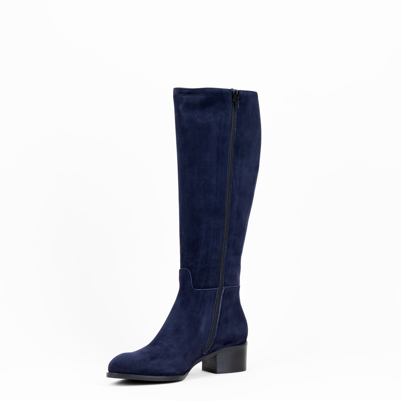 Navy suede leather riding boots