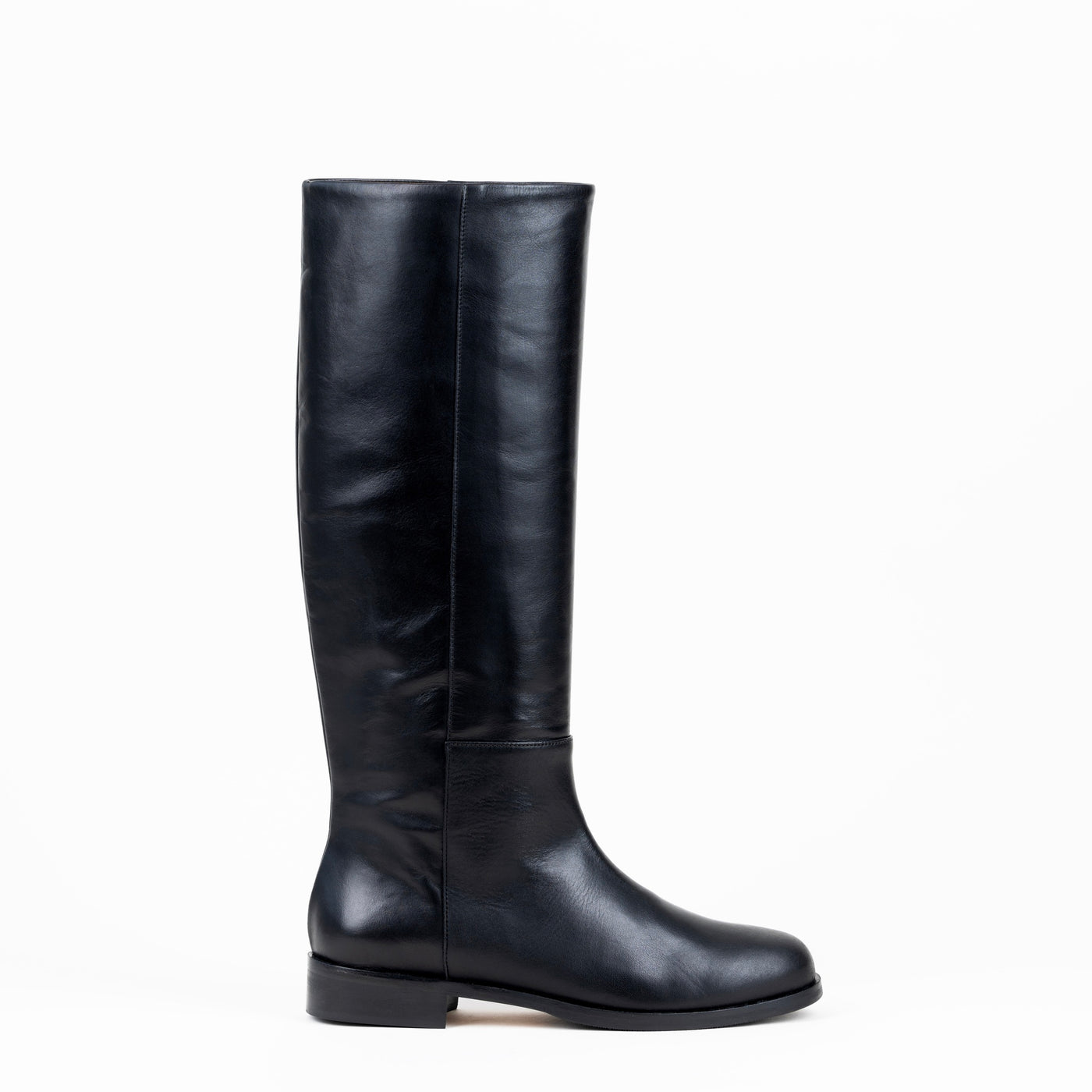 Clara Black Leather Knee Boots