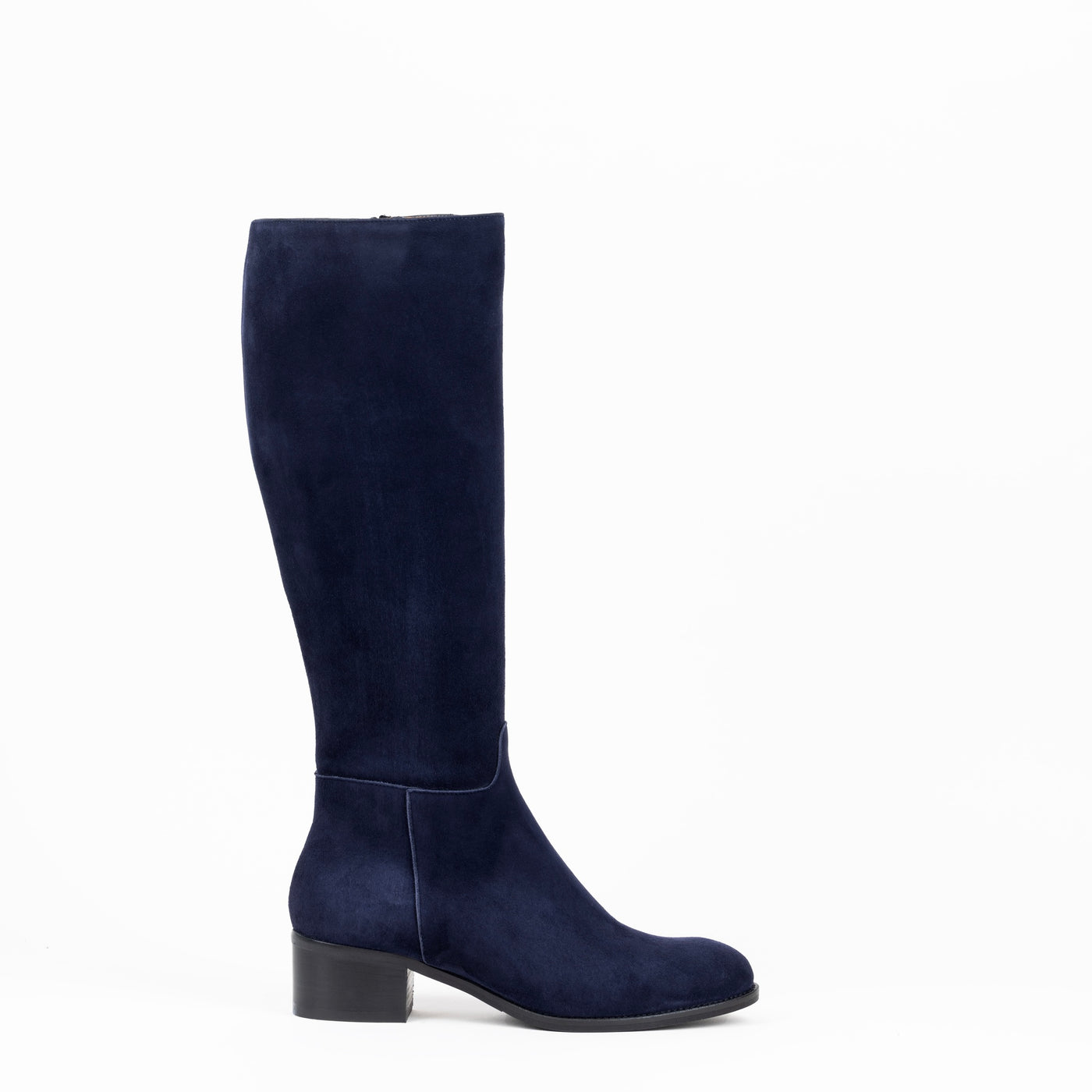 Navy suede riding boots