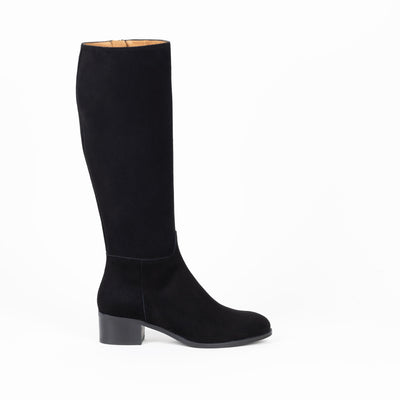 Women's classic black suede leather boots