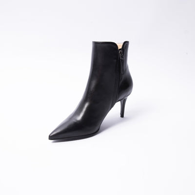 Heeled Booties in Black Leather
