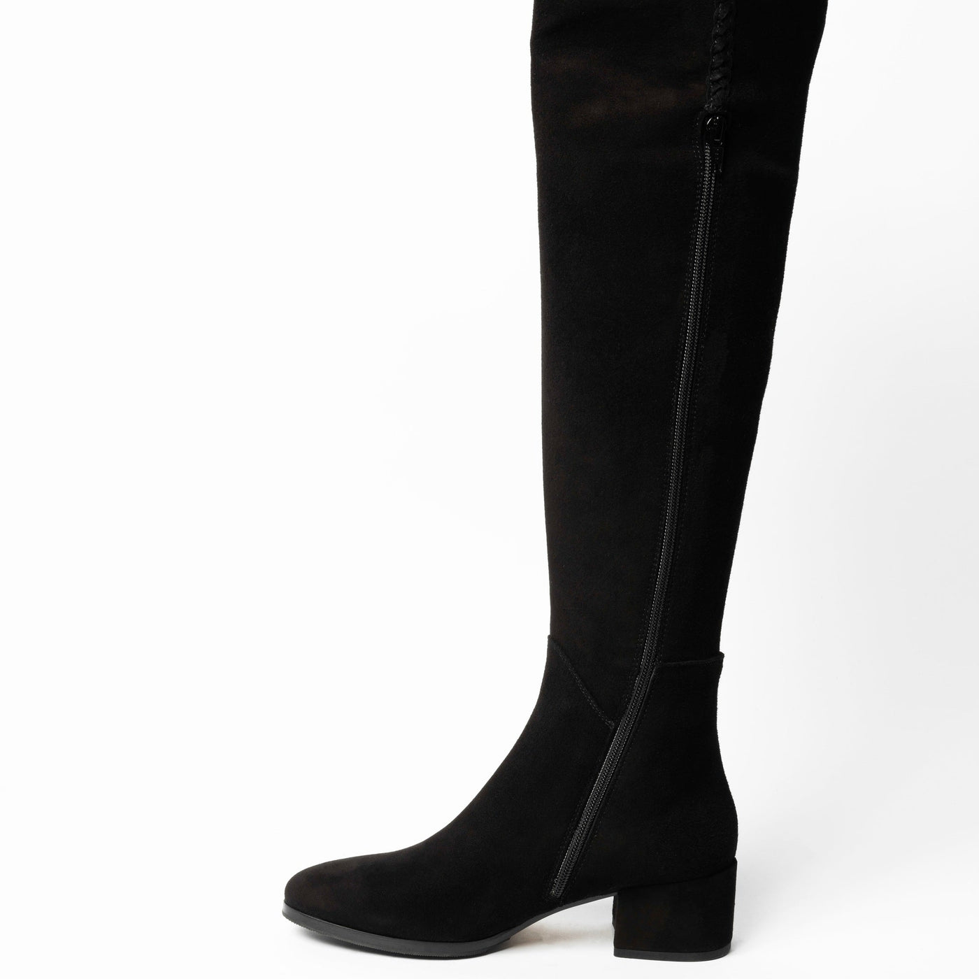Over-knee Boots in Black Suede