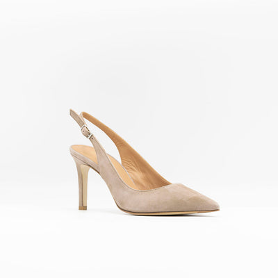 Slingback 85 - Taupe Suede