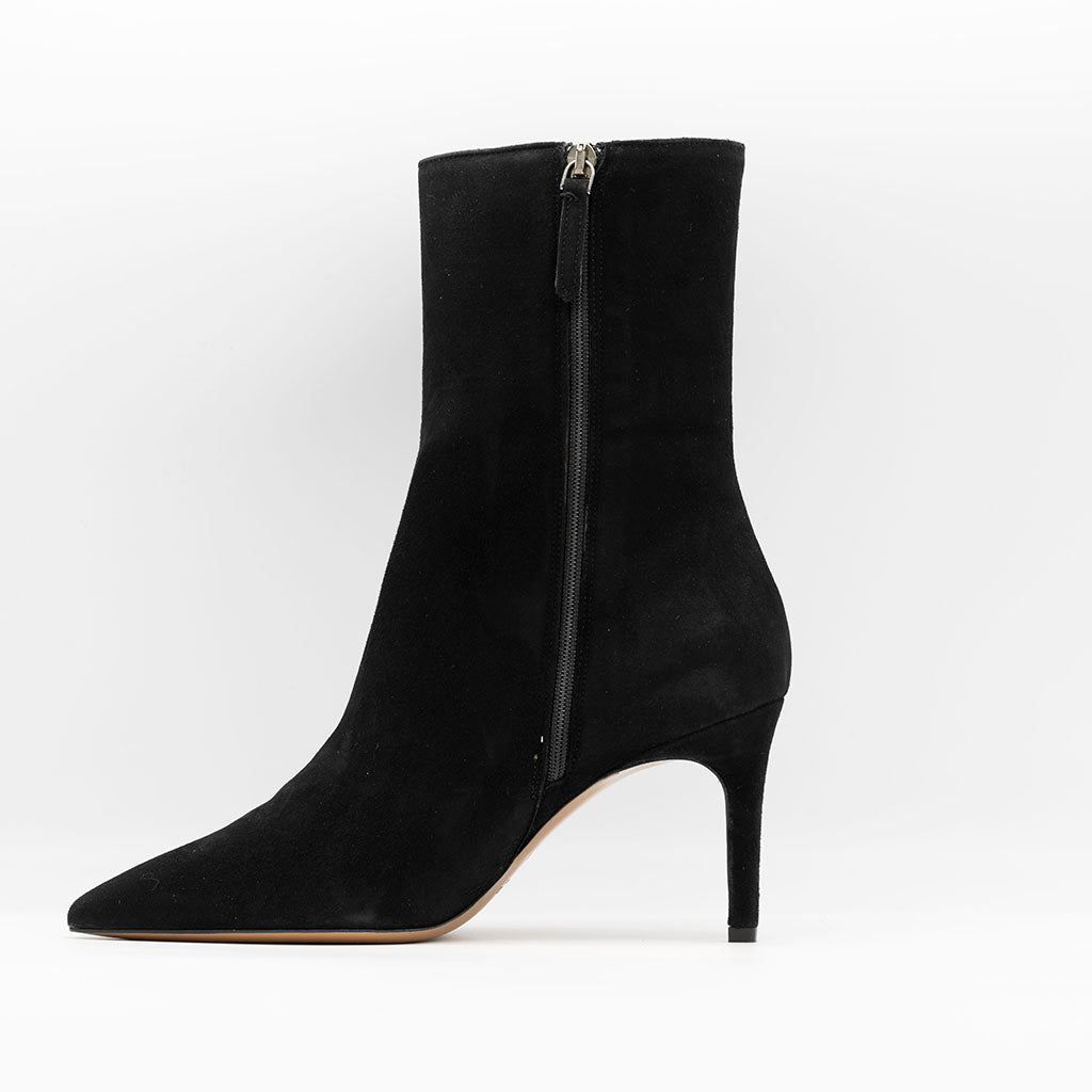 High shaft ankle boots in Black Suede